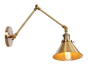 1-Light Adjustable Metal Industrial Swing Arm Wall Sconces