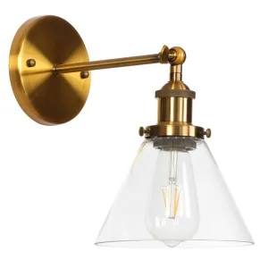 1-Light Vintage Glass Shade Wall Sconces