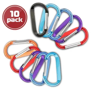 10 PCS D-RING ALUMINIUM CARBINER SET