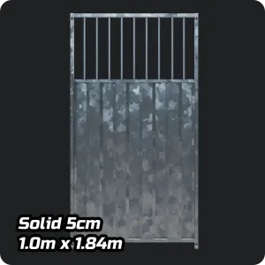 1.0 x 1.84m ¾ Solid Galvanised Dog Run Panel - 5cm Gap