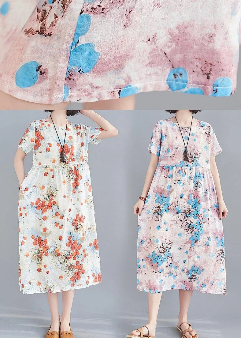 100% Print Summer Dresses Work Outfits Red Dress