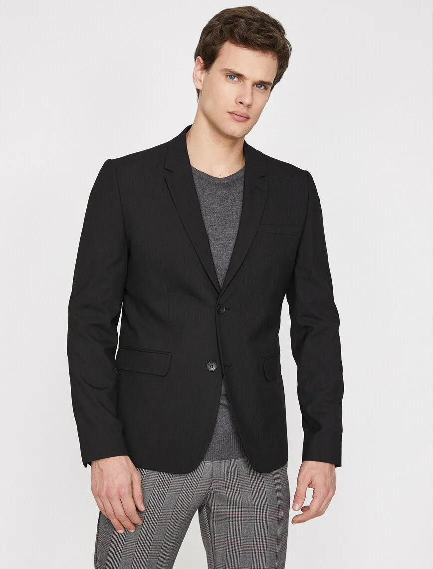 10814 Black Striped Blazer
