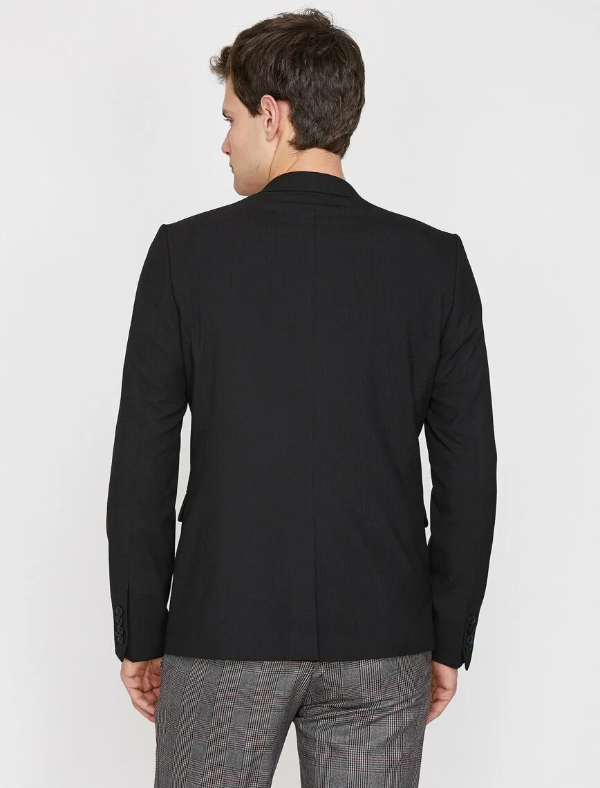 10814 Black Striped Blazer