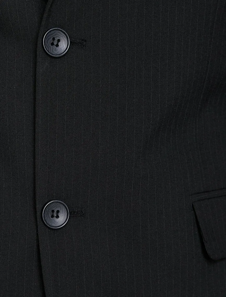 10814 Black Striped Blazer