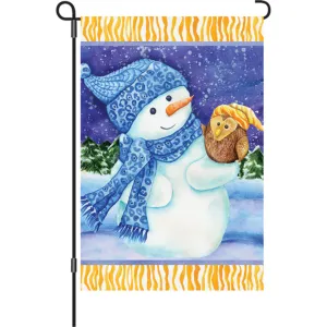 12 in. Flag - Snowman And Owl