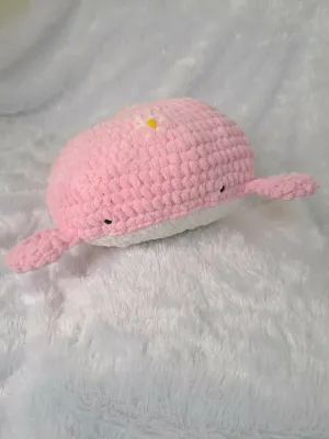 12 " Diameter Crochet Whale Plushie Pillow