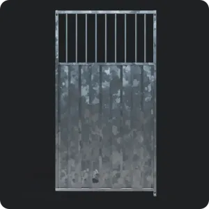 1.2 x 1.84m ¾ Solid Galvanised Dog Run Panel - 5cm Gap