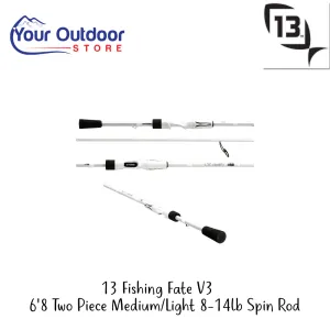 13 Fishing Fate V3 6'8 Two Piece Medium/Light 8-14lb Spin Rod