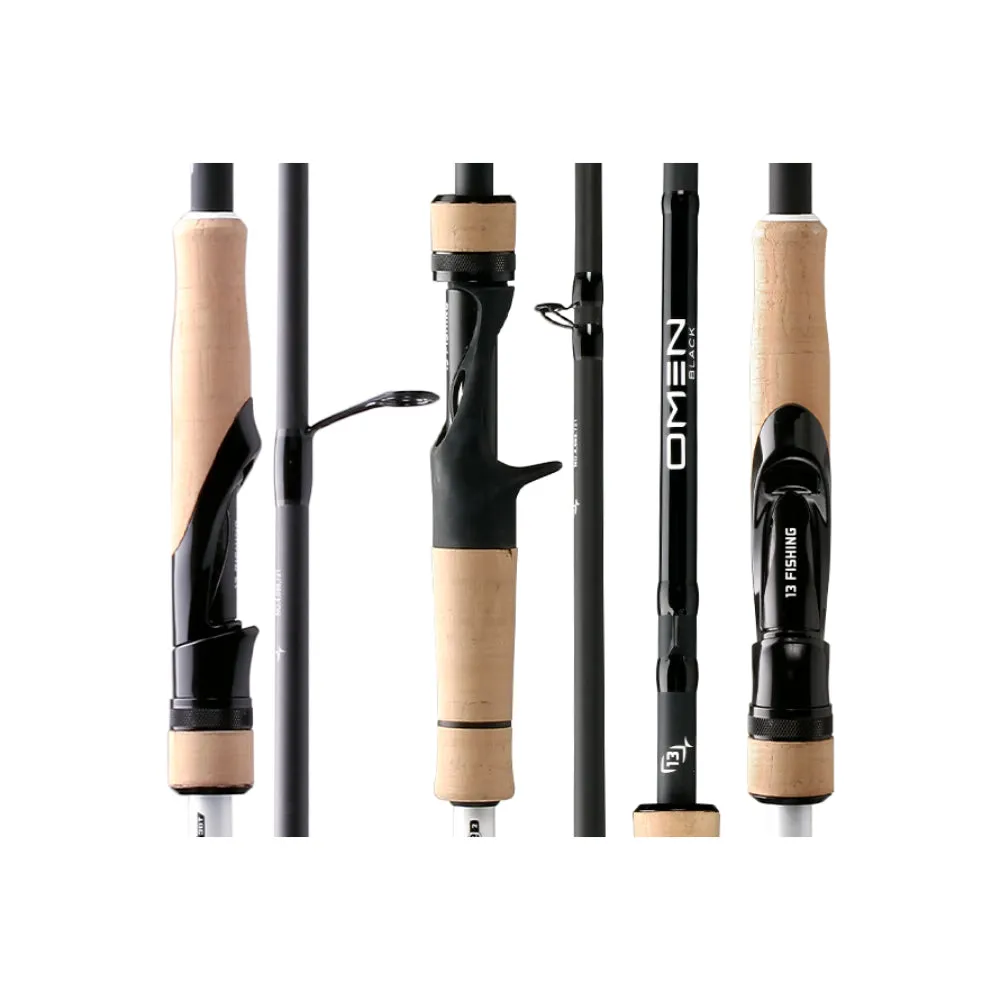 13 Fishing Omen Black 6'6 Two Piece Light 3-8lb Spin Rod