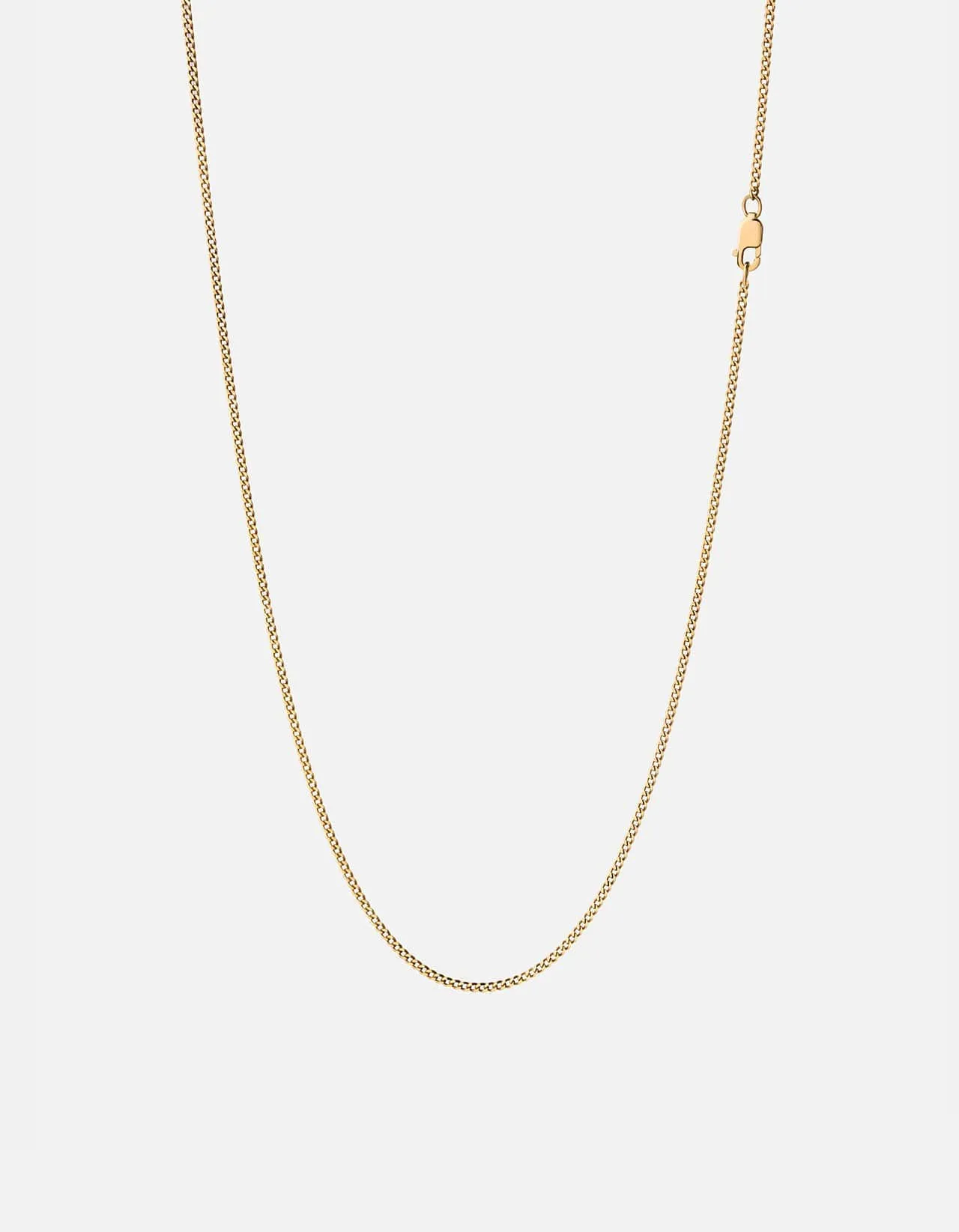 1.3mm Cuban Chain Necklace, Gold Vermeil