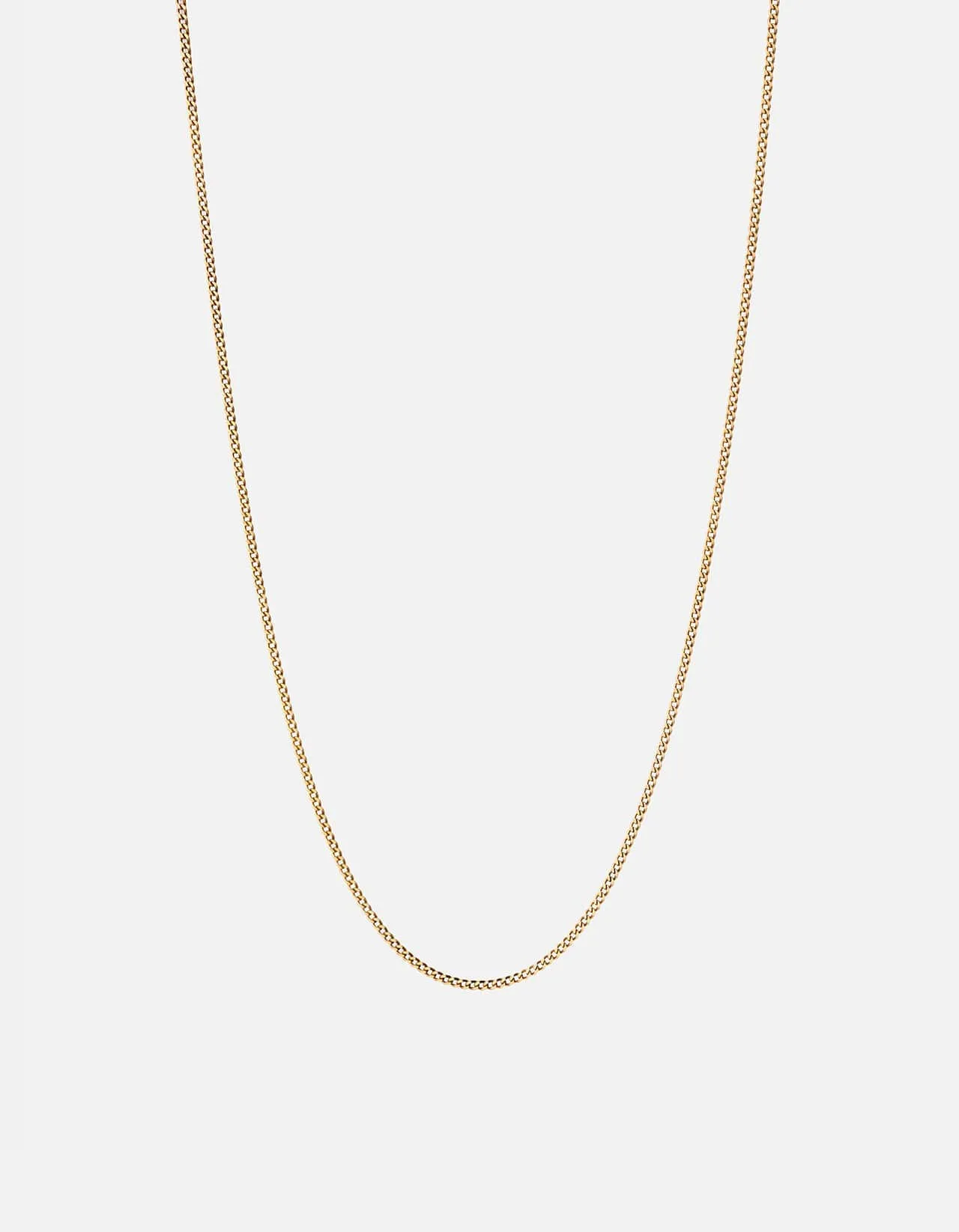1.3mm Cuban Chain Necklace, Gold Vermeil