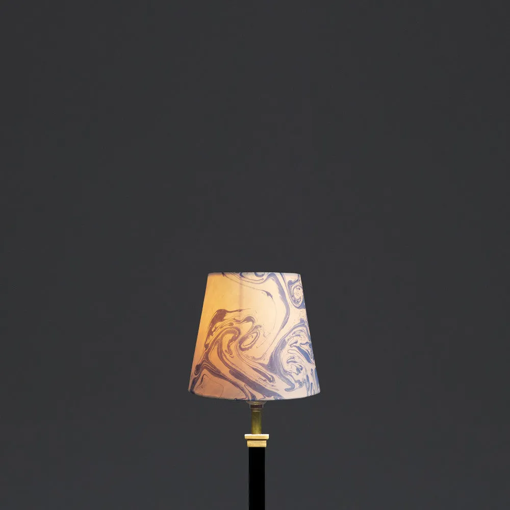 14cm tall tapered hand made marble paper shade in Tiber
