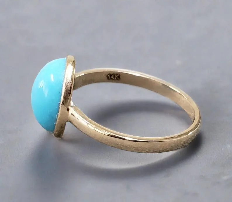 14k Gold Turquoise Ring – Ethically Sourced, Timeless Beauty