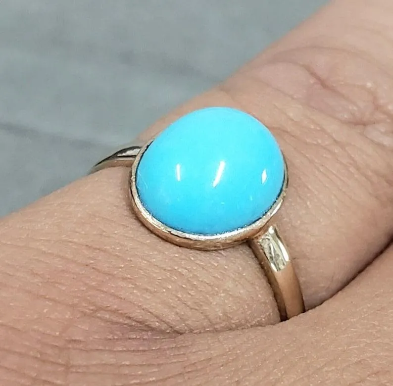 14k Gold Turquoise Ring – Ethically Sourced, Timeless Beauty