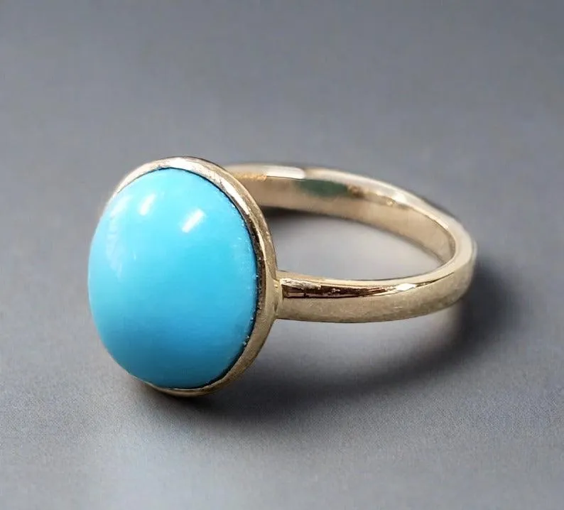 14k Gold Turquoise Ring – Ethically Sourced, Timeless Beauty