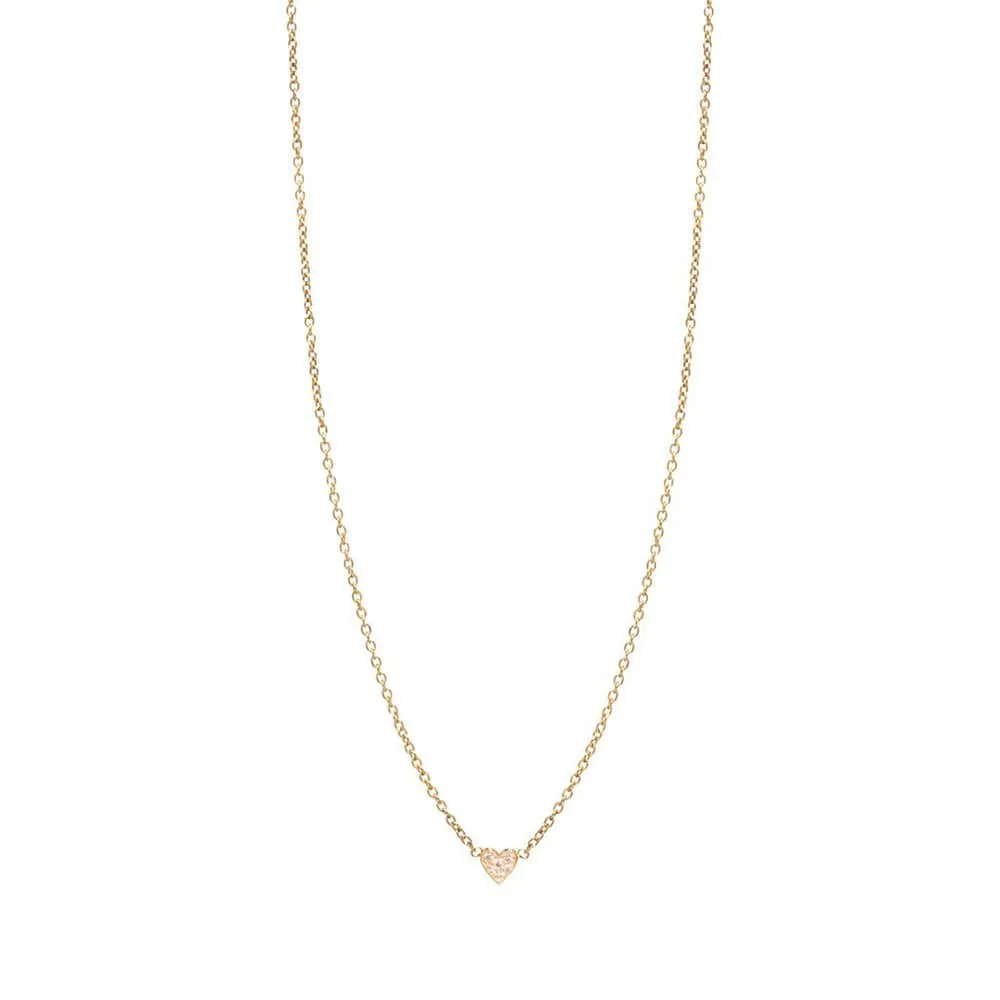 14K ITTY BITTY HEART WITH PAVE DIAMONDS