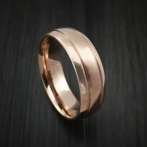 14K Rose Gold Classic Style Wedding Men's Band Custom Made