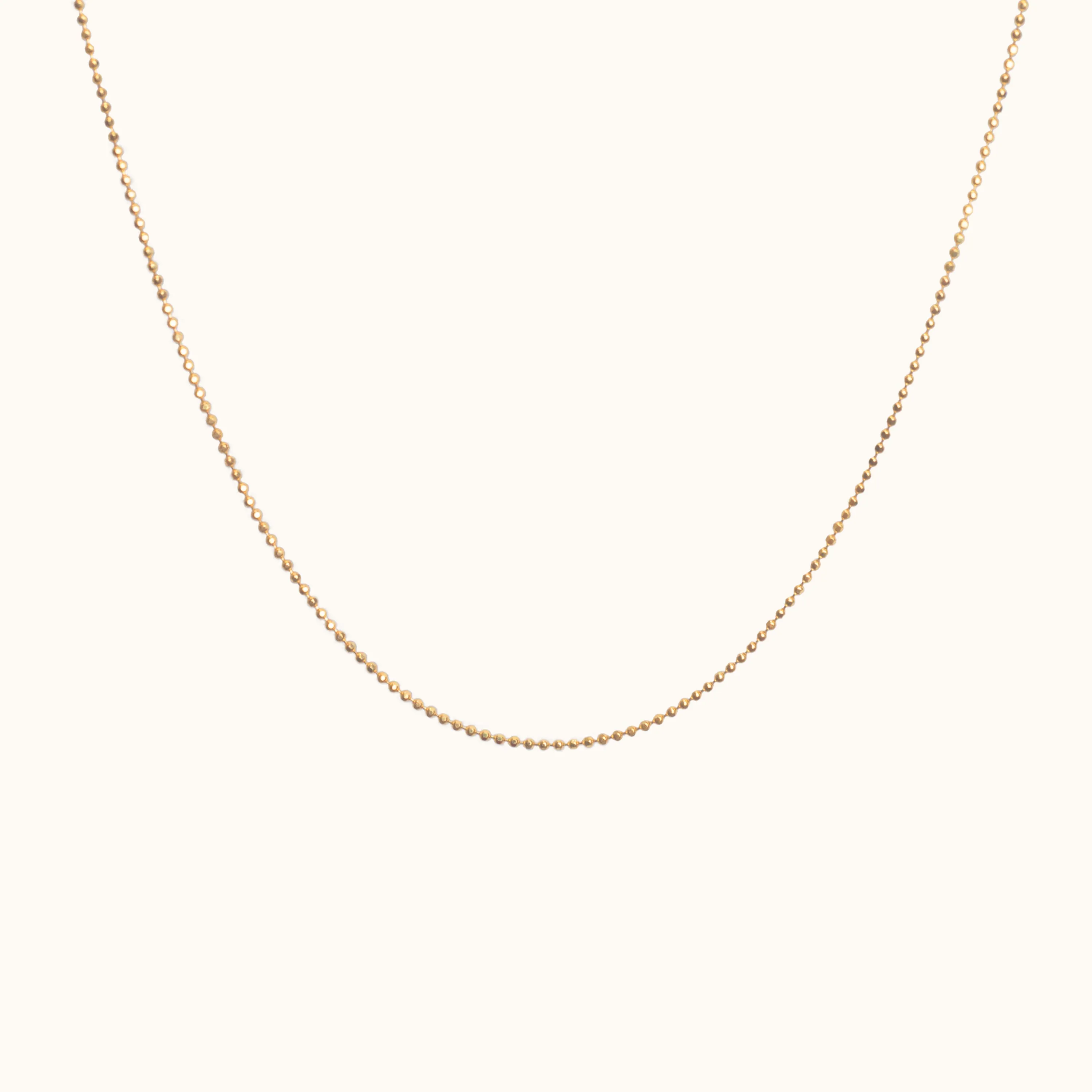 14K Solid Gold Disco Ball Bead Chain Necklace