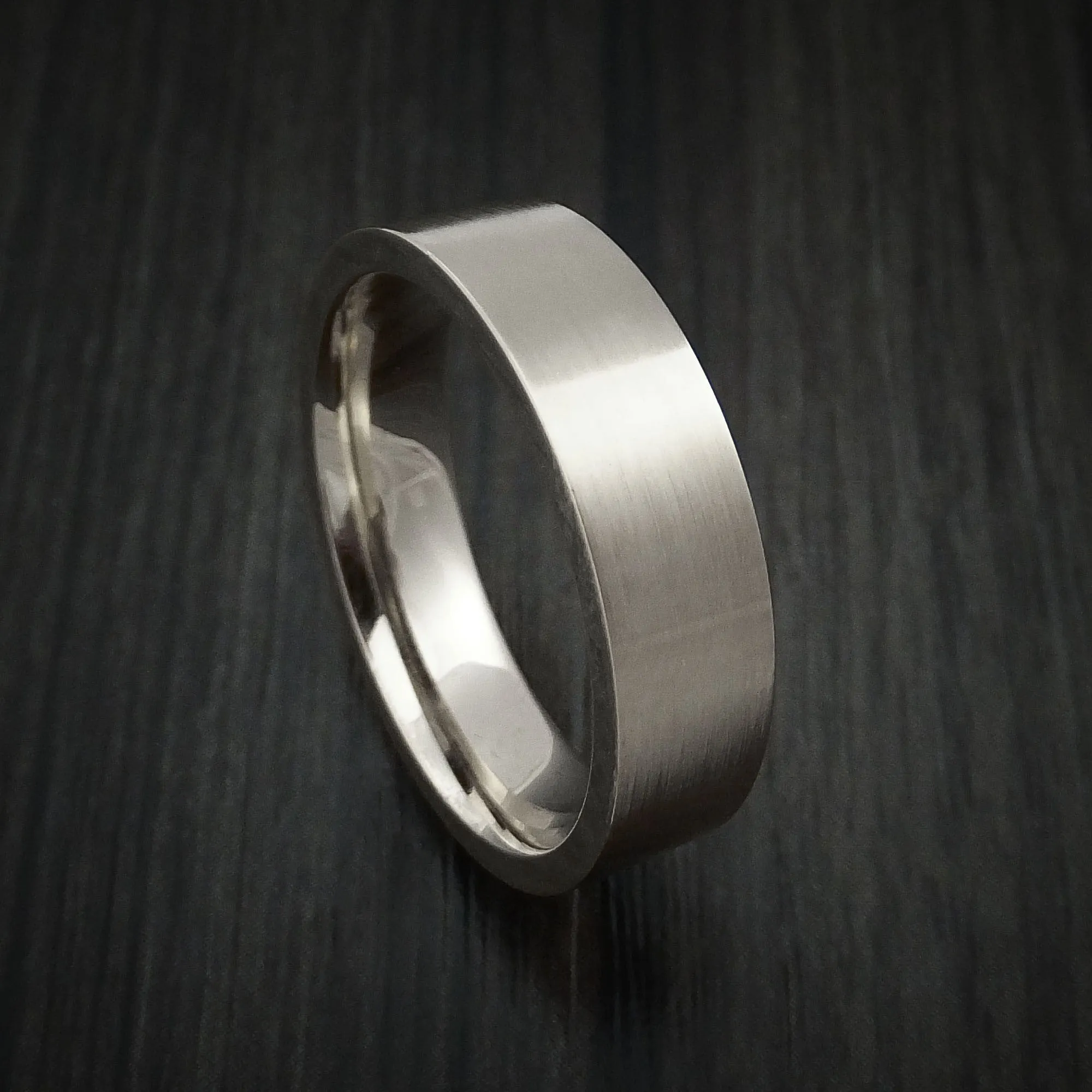 14K White Gold Classic Style Wedding Men's Band Custom Made