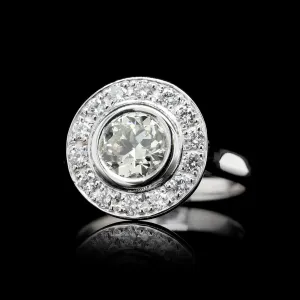 14K White Gold Diamond Halo Ring
