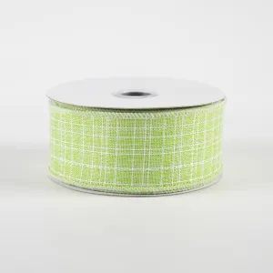 1.5" Check Royal Burlap Ribbon: Lime Green (10 Yards)
