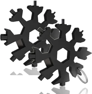 18 in 1 Snowflake Multi Tool, Stainless Steel Snowflake Pocket Multitool Card Combination Compact Portable Outdoor Tool (2 Pack)