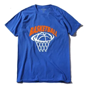 180gsm Thickness 100% cotton basketball print men t shirt casual o-neck short sleeve men cool summer t shirt