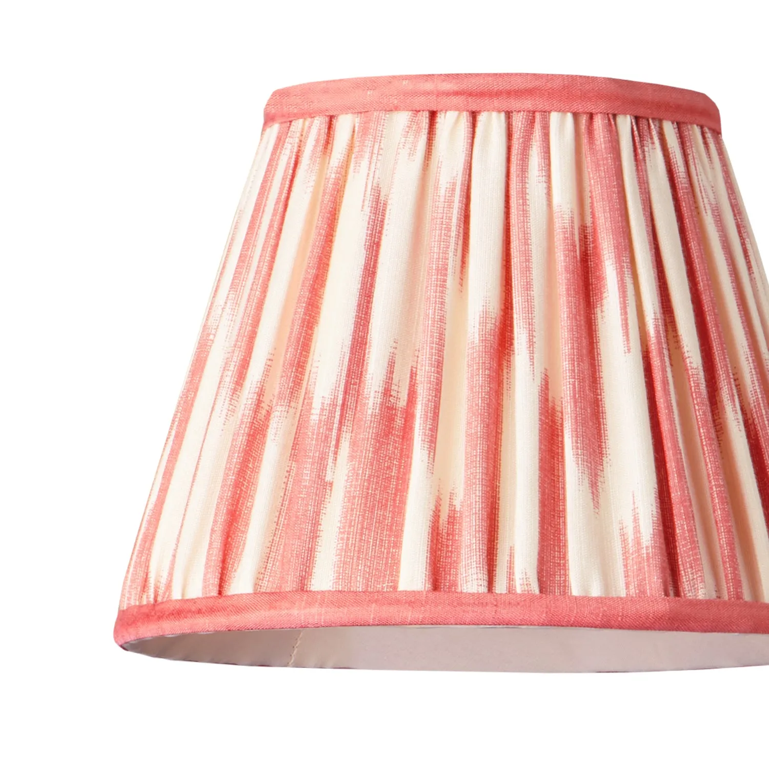 18cm straight empire pendant silk ikat shade in coral and cream Atlas