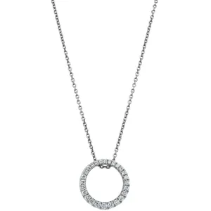 18ct White Gold .36ct Diamond Circle Pendant