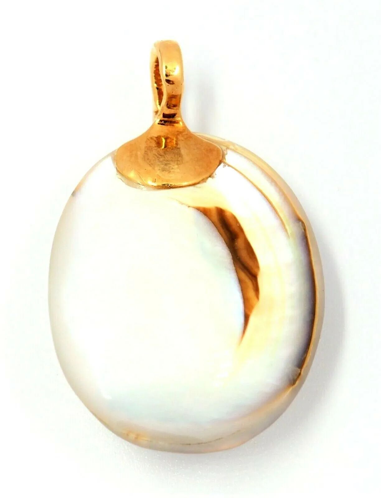 18ct Yellow Gold Mabe Pearl & Pearl Shell Pendant