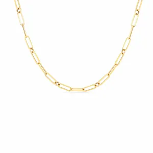 18k Fine Paperclip Link 19-Inch Chain