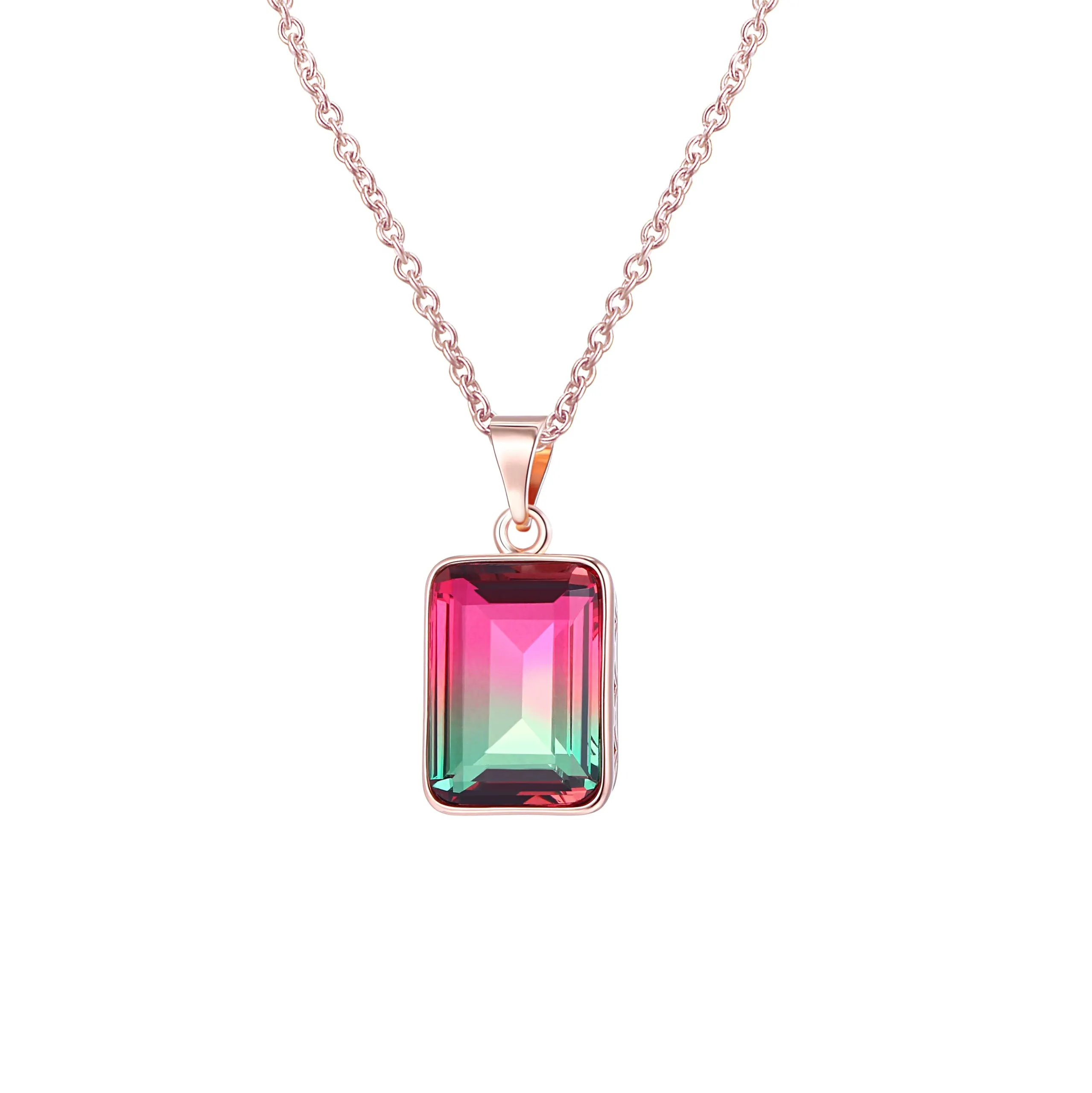 18K Gold Plated Emerald Cut Amethyst Necklace