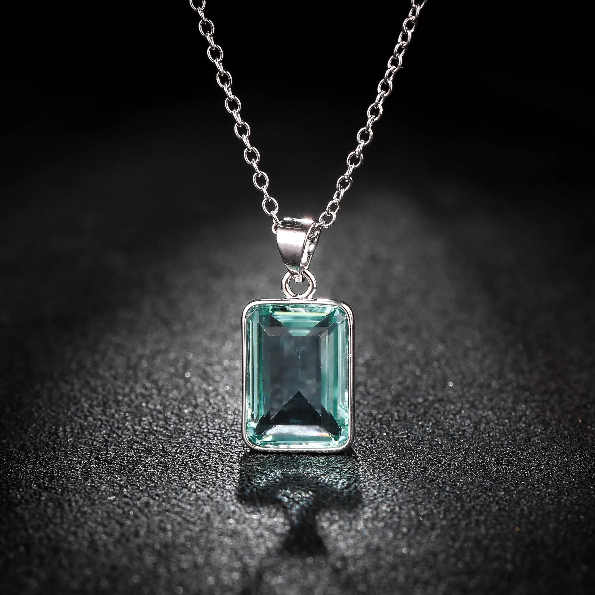 18K Gold Plated Emerald Cut Amethyst Necklace