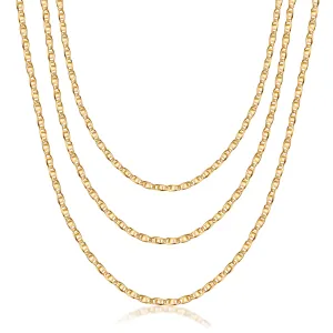 18K Gold Plated Mariner Layered Necklace, 16-20 inches, with a 2 inch extension