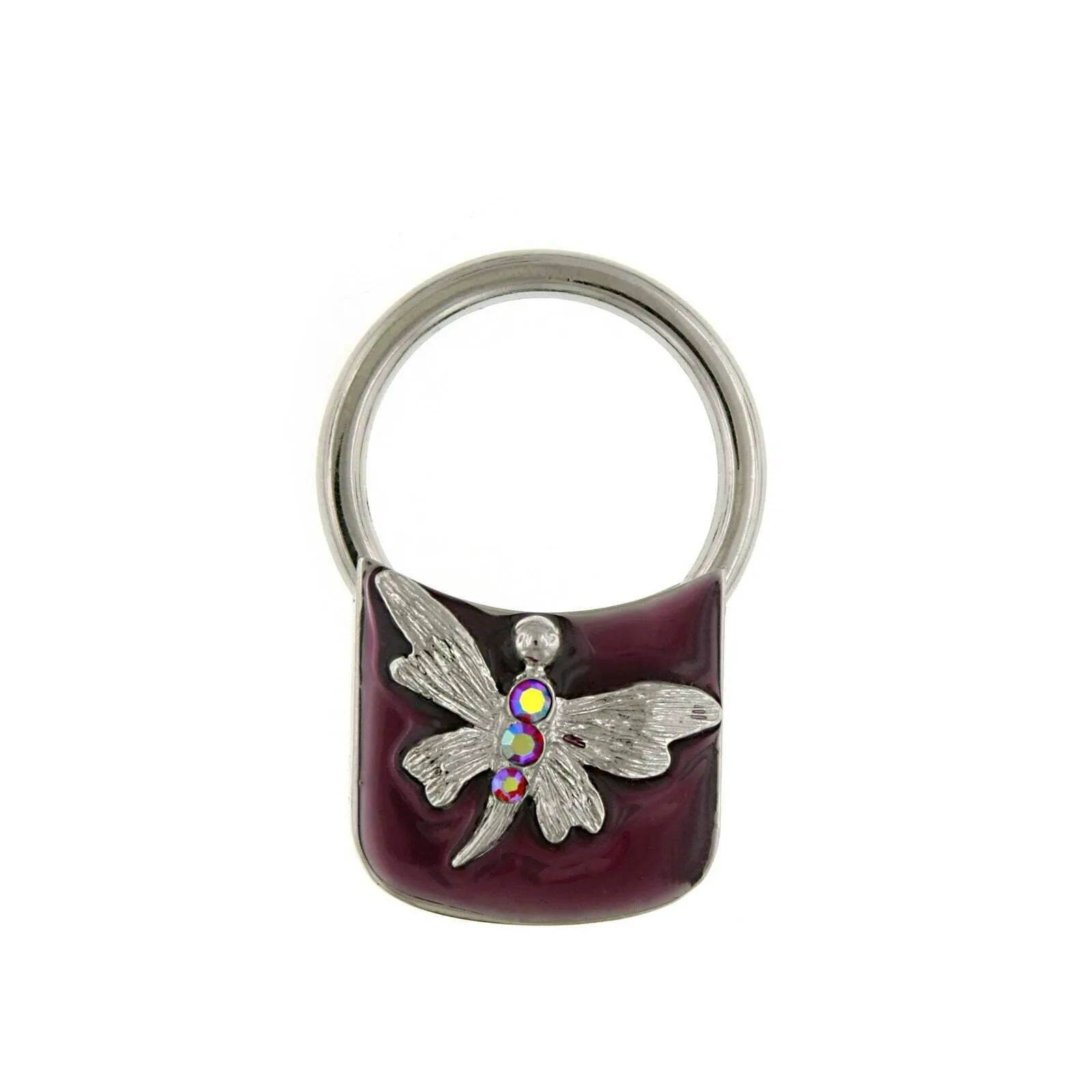 1928 Jewelry Enamel Butterfly Square Key Ring