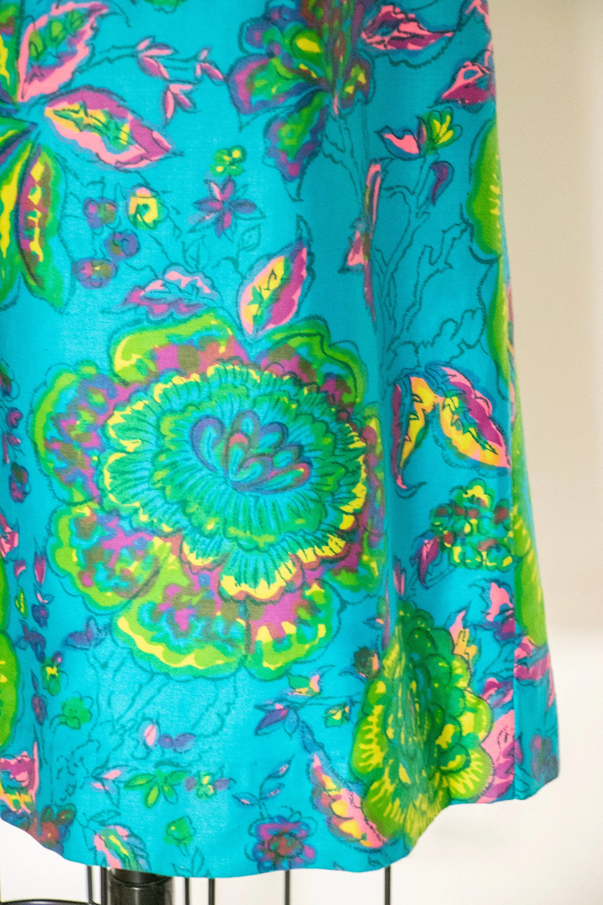 1960s Dress Printed Cotton Shift M