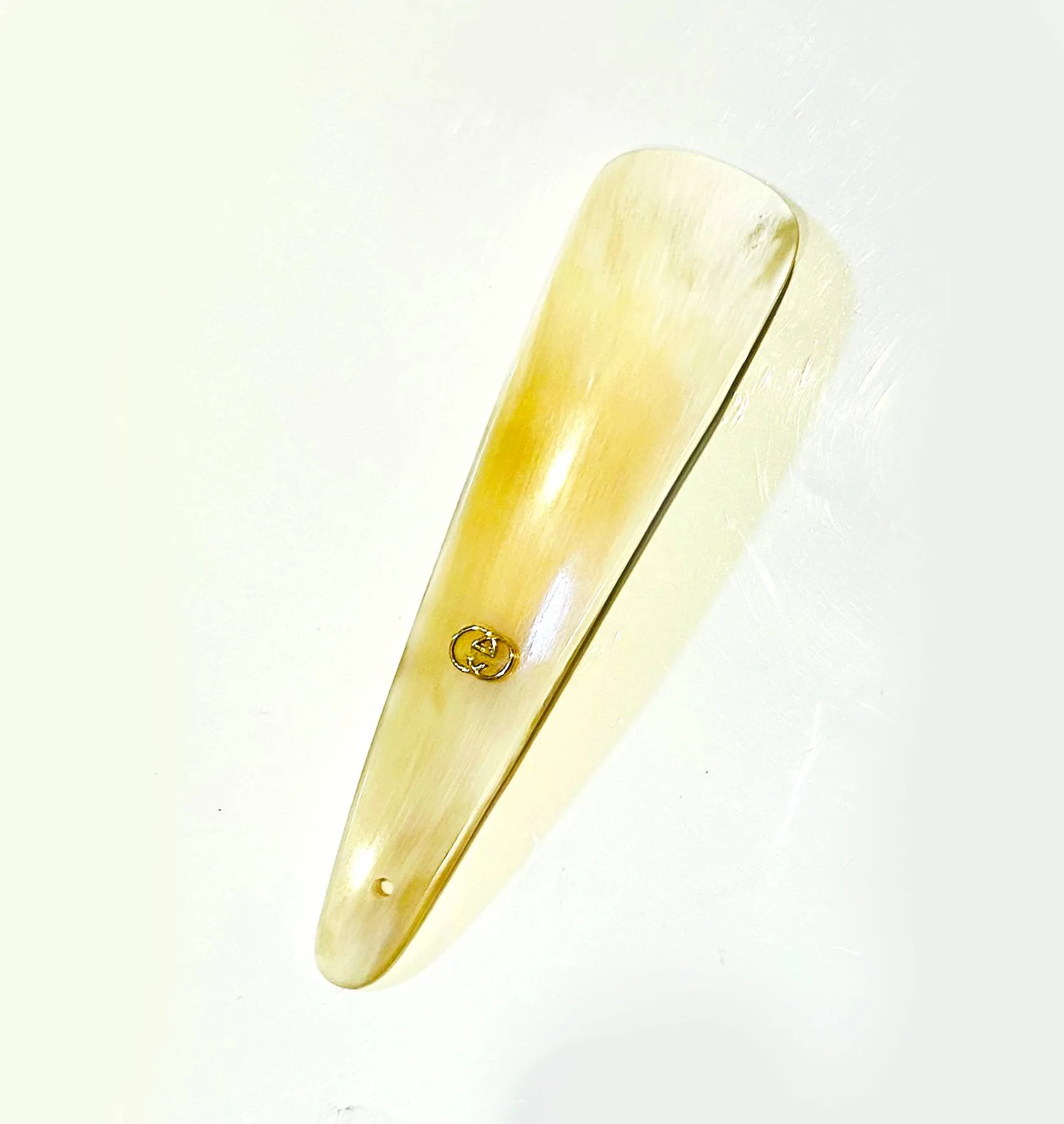 1960s GUCCI Abbeyhorn Flat Shoehorn with Logo