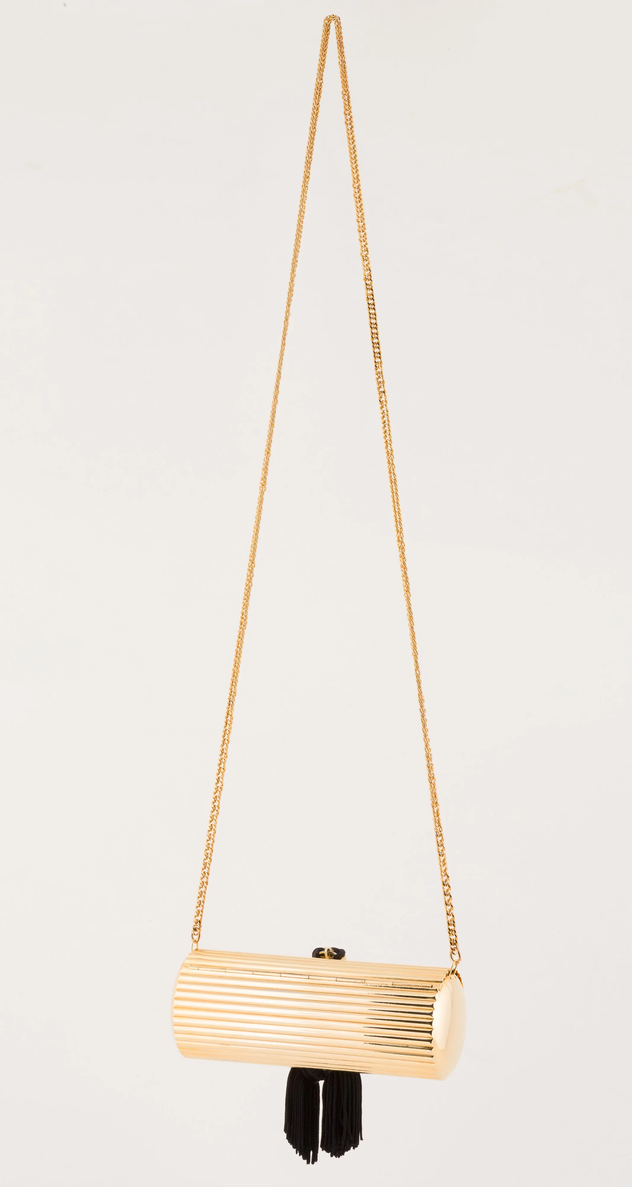 1980s Gold Metal Tassel Convertible Minaudière Bag