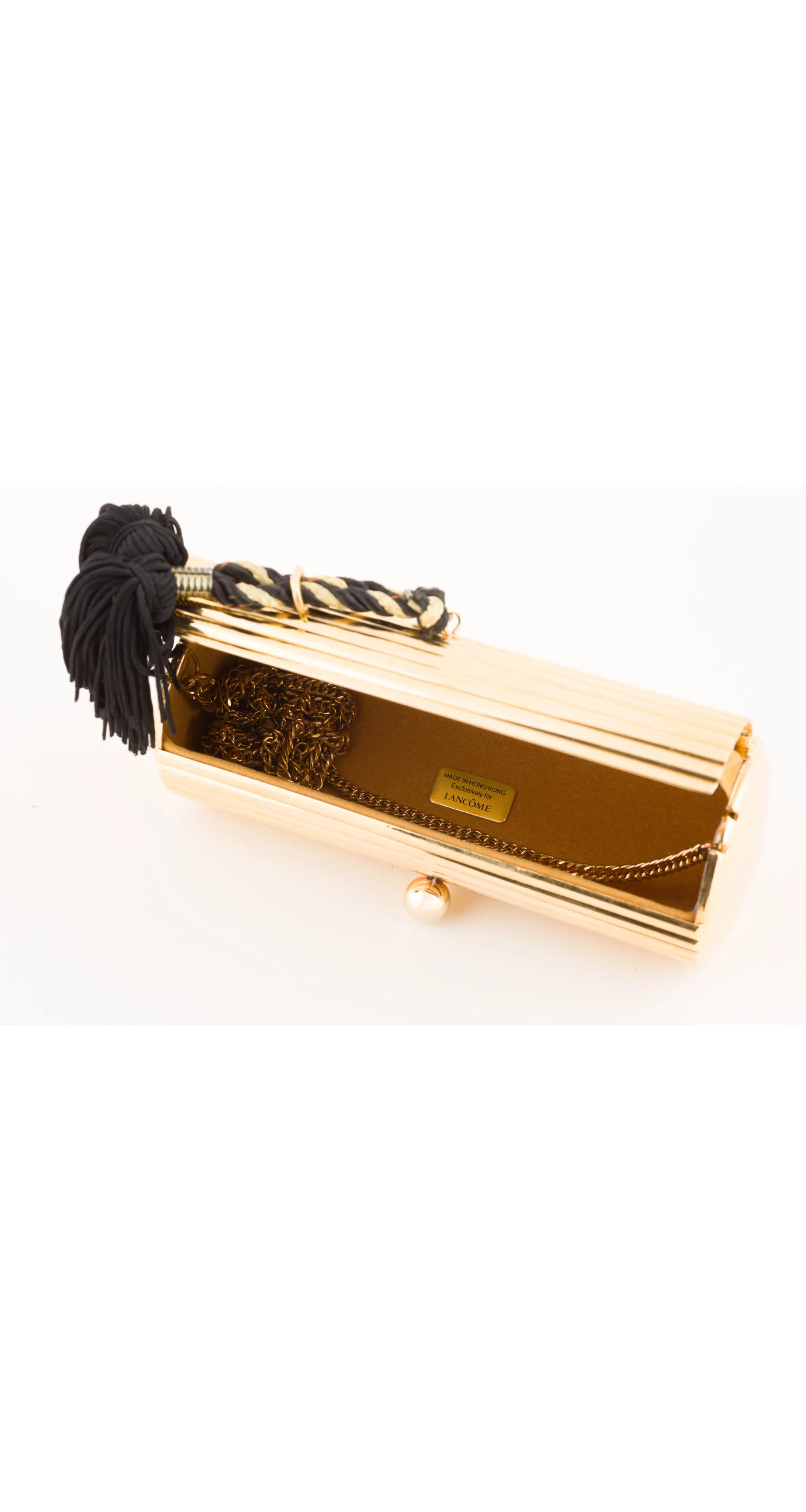 1980s Gold Metal Tassel Convertible Minaudière Bag