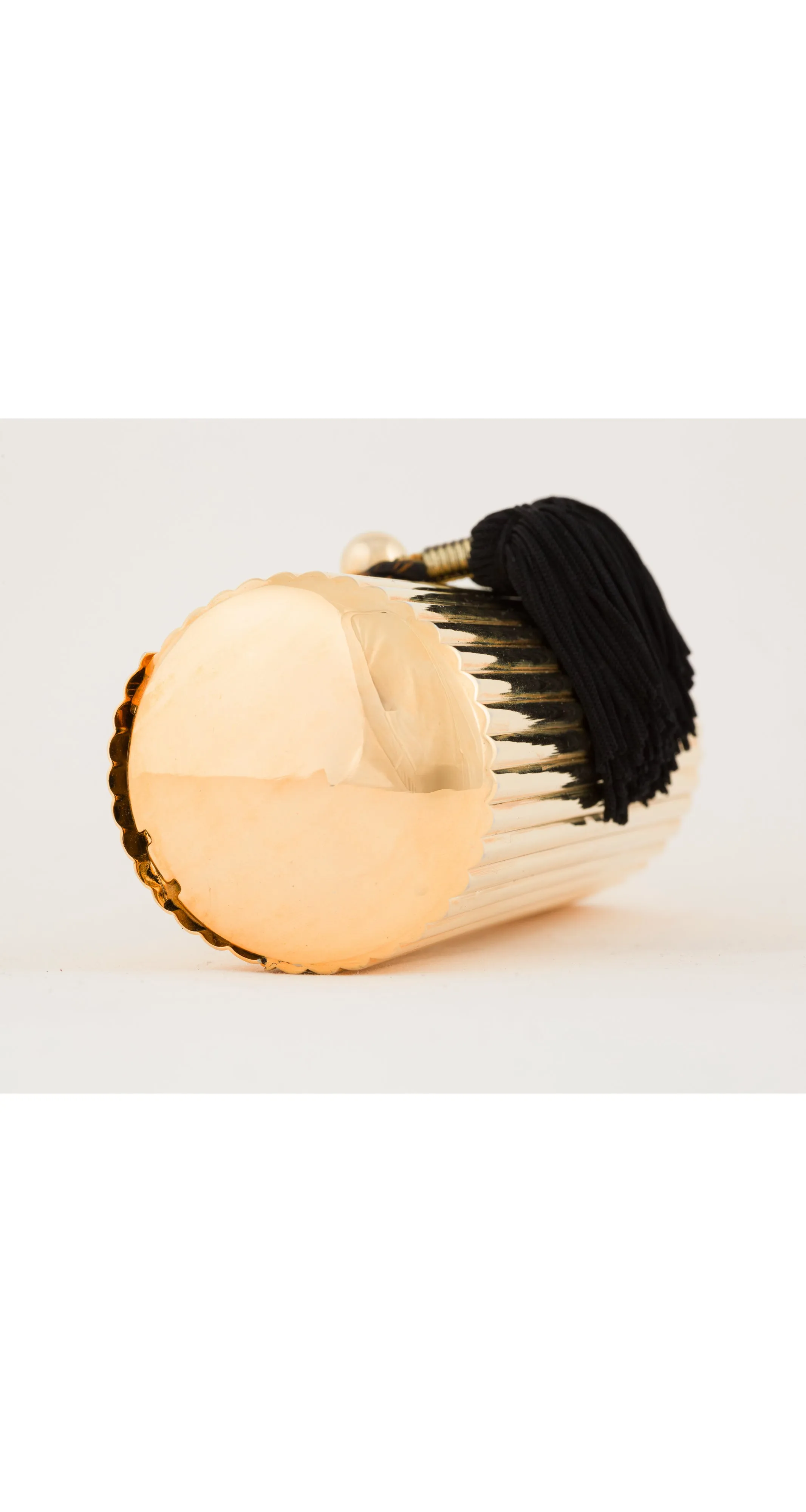 1980s Gold Metal Tassel Convertible Minaudière Bag