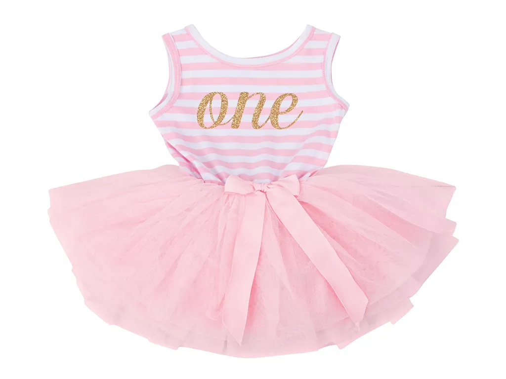 1st Birthday Dress - Striped (Sleeveless)