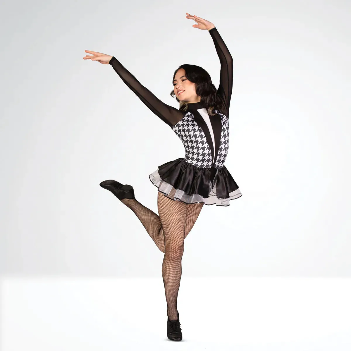 1st Position Raglan Sleeve Peplum Skirted Leotard with Front Jacket Detail