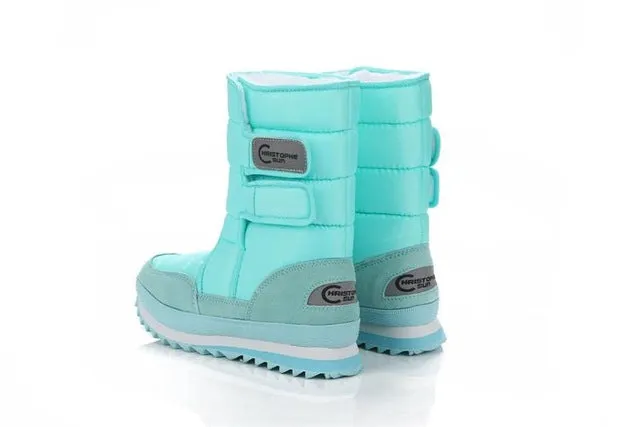 2017 NEW! Warm Solid Anti-Slip Snow Boots Women Waterproof Female Winter Boots Thermal Shoes Botas Mujer Plataforma Black&White