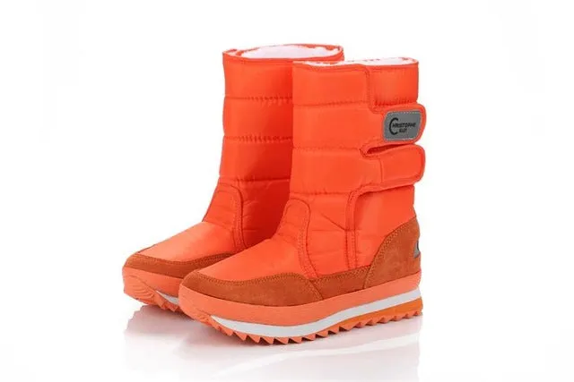 2017 NEW! Warm Solid Anti-Slip Snow Boots Women Waterproof Female Winter Boots Thermal Shoes Botas Mujer Plataforma Black&White
