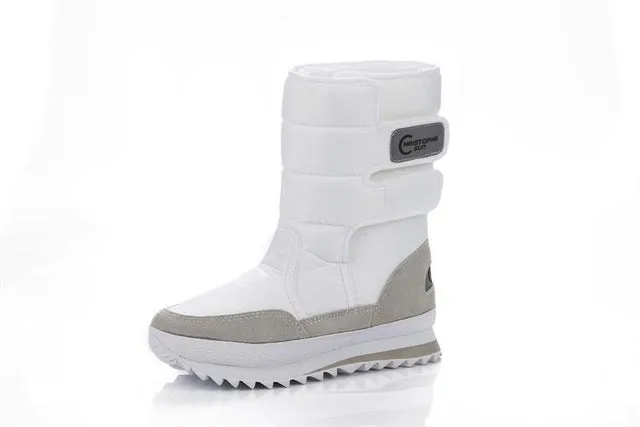 2017 NEW! Warm Solid Anti-Slip Snow Boots Women Waterproof Female Winter Boots Thermal Shoes Botas Mujer Plataforma Black&White