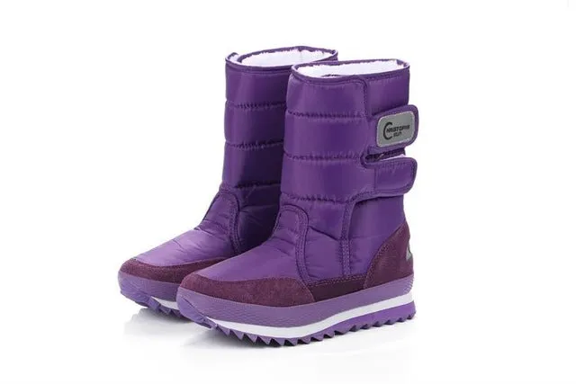 2017 NEW! Warm Solid Anti-Slip Snow Boots Women Waterproof Female Winter Boots Thermal Shoes Botas Mujer Plataforma Black&White