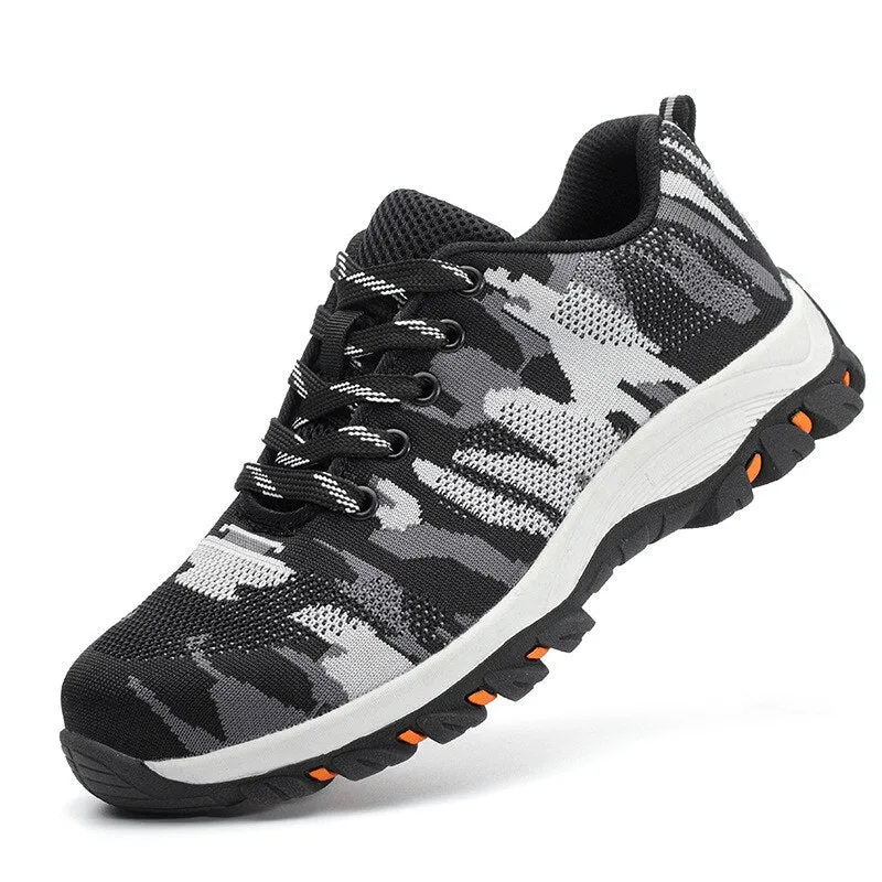 2019 New Men's Outdoor Breathable Steel Toe Protective Work Shoes Men Steel Mid Sole Indestructible Puncture Proof Safety Shoes