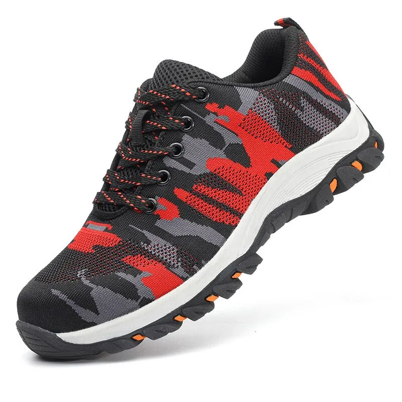 2019 New Men's Outdoor Breathable Steel Toe Protective Work Shoes Men Steel Mid Sole Indestructible Puncture Proof Safety Shoes