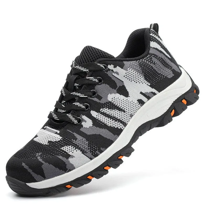 2019 New Men's Outdoor Breathable Steel Toe Protective Work Shoes Men Steel Mid Sole Indestructible Puncture Proof Safety Shoes