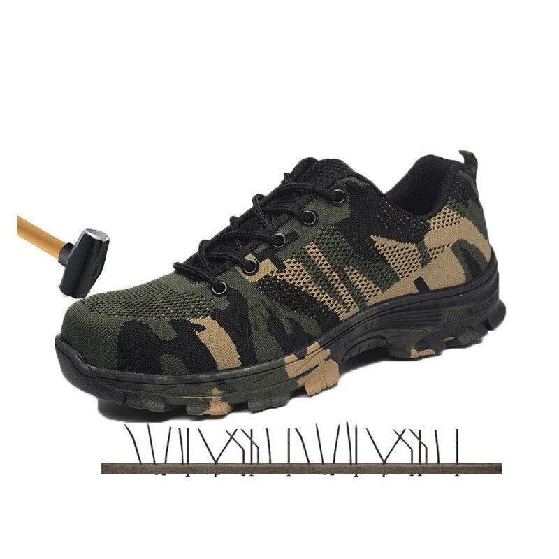 2019 New Men's Outdoor Breathable Steel Toe Protective Work Shoes Men Steel Mid Sole Indestructible Puncture Proof Safety Shoes